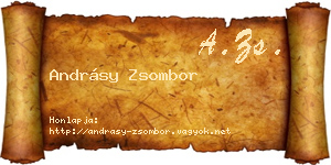 Andrásy Zsombor névjegykártya